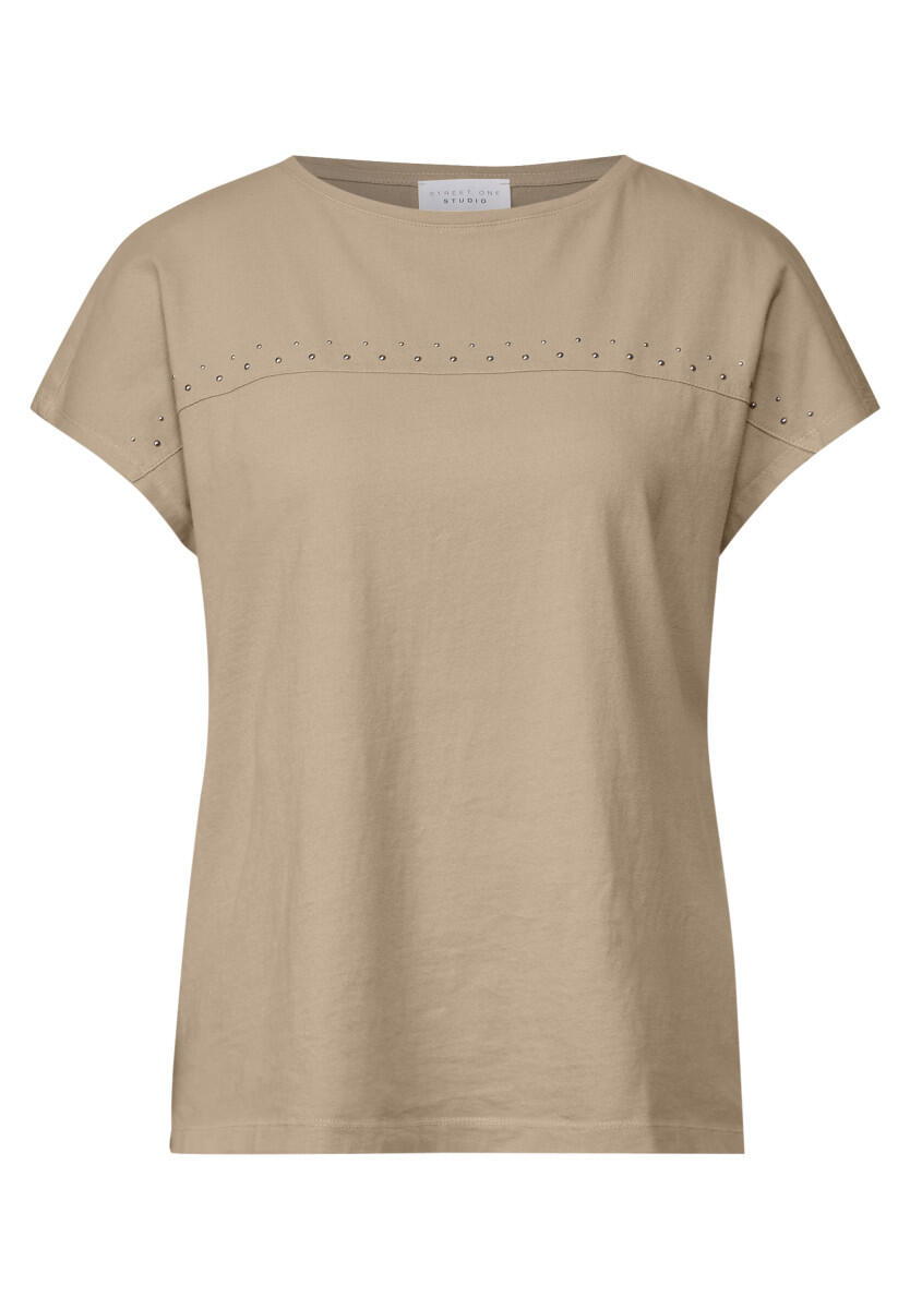 Street One Studio - Shirt mit Schmucksteinen beige - Gr. - 40 von Street One Studio