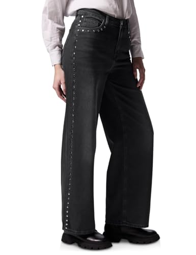 Street One Studio Damen F378442 Wide Leg Jeans Black Soft wash 30 von Street One Studio