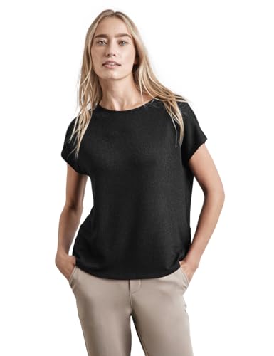 STREET ONE Damen A322360 Strick-Look Shirt,Schwarz, 38 von STREET ONE