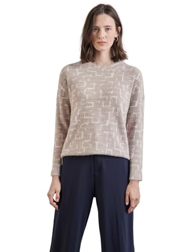 STREET ONE Damen A322243 Flauschiges Shirt Mit Print, Light Mocha Beige, 38 EU STREET ONE Damen A322243 Flauschiges Shirt Mit Print, Light Mocha Beige, 38 EU von Street One