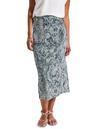 STREET ONE Damen 3610034 Gemusterter Mesh-Rock, Arona Blue, 40W EU von STREET ONE