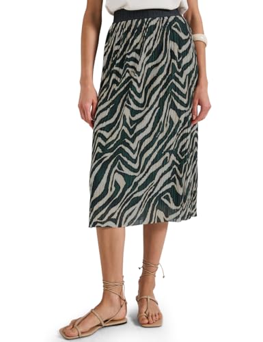 STREET ONE Damen A361752 Gemusterter Plissée-Rock, Pine Grove Green, 38W von STREET ONE
