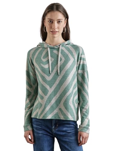 STREET ONE Damen A322515 Gemustertes Hoodie-Shirt, Sunlit Green, 46 EU STREET ONE Damen A322515 Gemustertes Hoodie-Shirt, Sunlit Green, 46 EU von Street One