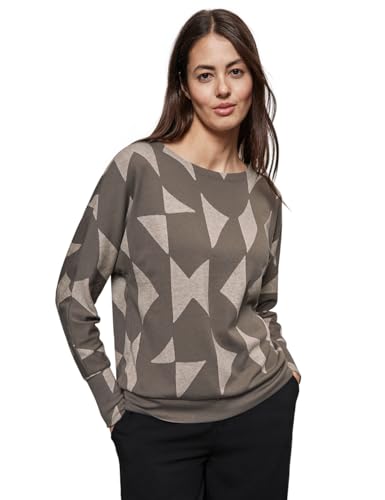 STREET ONE Damen A322109 Jaquard-Shirt, Rich Mocha, 40 EU von STREET ONE