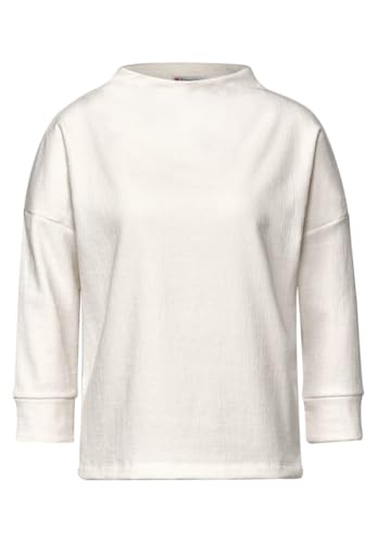 STREET ONE Damen A322356 Strukturshirt,Weiß, 42 von STREET ONE