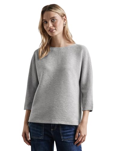 STREET ONE Damen A322366 Shirt mit feiner Struktur,Grau, 36 von STREET ONE