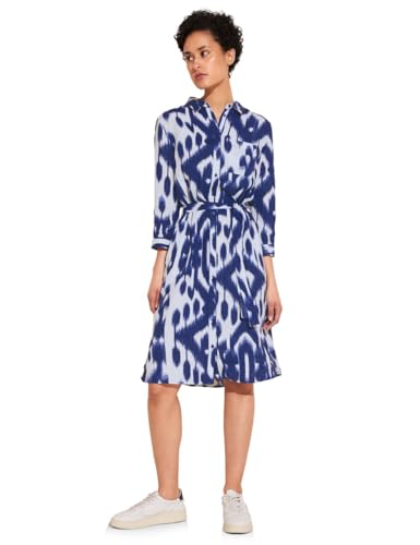 Street One Damen A143852 Leinenkleid mit Print, Deep Water Blue, 44 von Street One