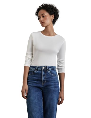 STREET ONE Damen A322429 Basic Langarmshirt,Weiß, 46 von STREET ONE
