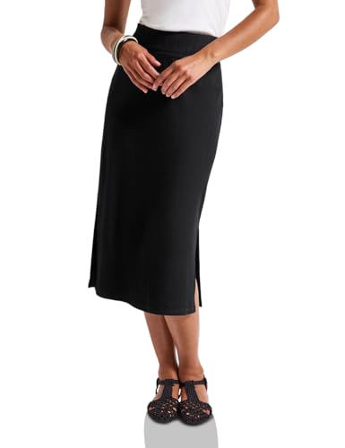 STREET ONE Damen 3610040 Rock Mit Rippstruktur, Schwarz, 36W EU von STREET ONE