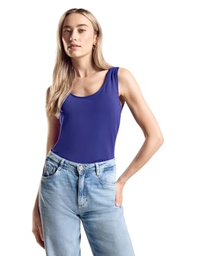 Street One Damen A317512 Basic Top in Unifarbe, Violet Blue, 40 Street One Damen A317512 Basic Top in Unifarbe, Violet Blue, 40 von Street One