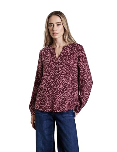 STREET ONE Damen A345320 Bedruckte Bluse, Mulberry Red, 40 EU von STREET ONE