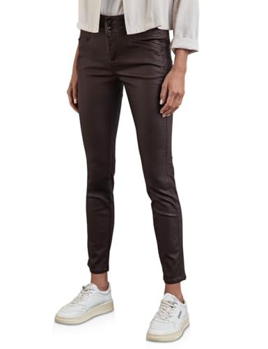 Street One Damen A377897 Beschichtete Hose im Slim Fit, Teak Tint red, 34 von Street One