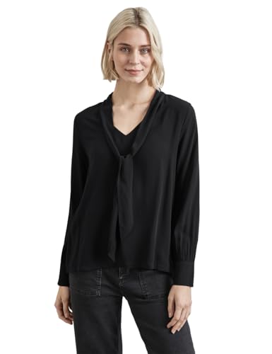 STREET ONE Damen A345206 Bluse mit Schleife,Schwarz, 42 von Street One