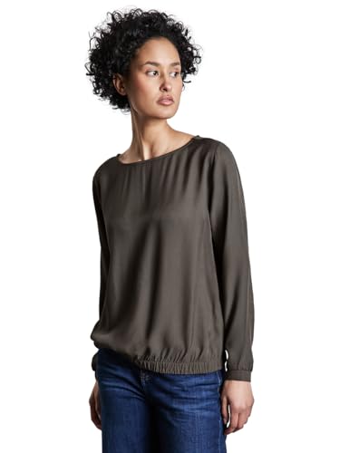STREET ONE Damen A345324 Bluse Mit Gerafftem Saum, Muddy Brown, 38 EU STREET ONE Damen A345324 Bluse Mit Gerafftem Saum, Muddy Brown, 38 EU von Street One