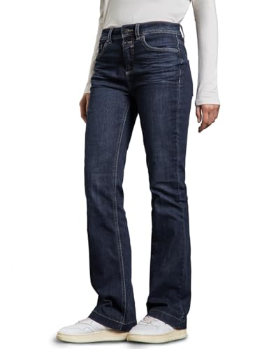 STREET ONE Damen A378826 Bootcut Jeans, Dark Indigo Slightly Washed, 30W / 32L EU von Street One