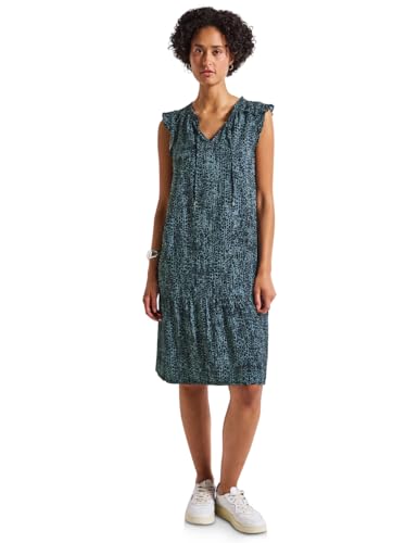 STREET ONE Damen 1408780 Gemustertes Tunika-Kleid, Deepwater Blue, 40 von STREET ONE