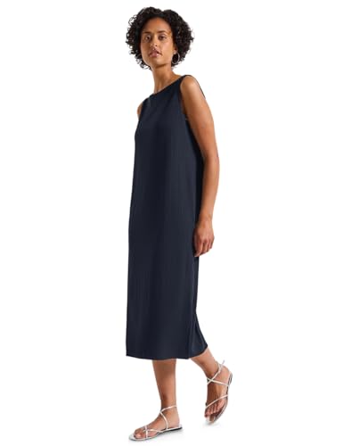 STREET ONE Damen 1408930 Ärmelloses Rippstrukturkleid, Deepwater Blue, 40 von STREET ONE