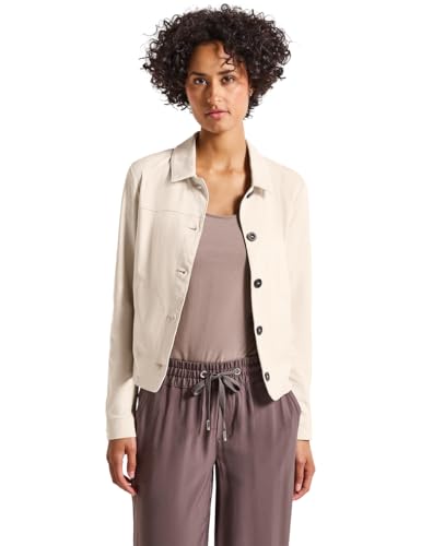 STREET ONE Damen 2115526 Leichtes Velours Overshirt, Smooth Sand beige, 36 von STREET ONE