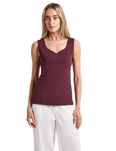 STREET ONE Damen 3226265 Top mit Herzausschnitt, Dark Cherry Red, 44 von STREET ONE