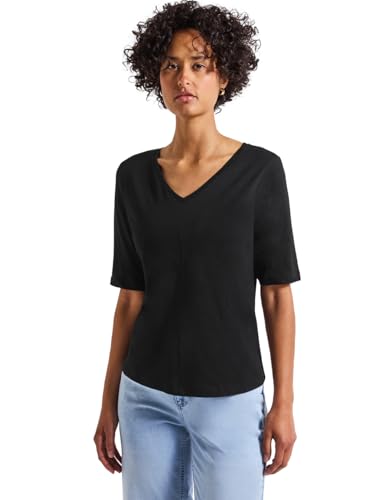 STREET ONE Damen 3226714 V-Neck T-Shirt, Black, 38 STREET ONE Damen 3226714 V-Neck T-Shirt, Black, 38 von Street One