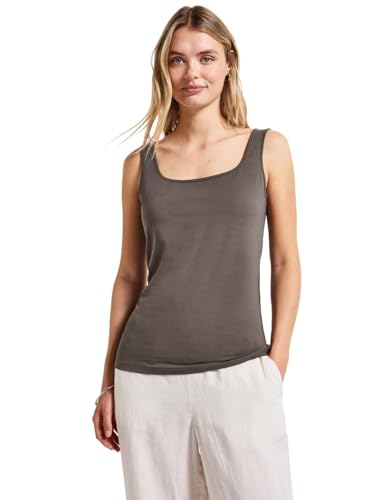STREET ONE Damen 3226976 Basic Top mit Square Neck, Nomad Brown, 44 von Street One