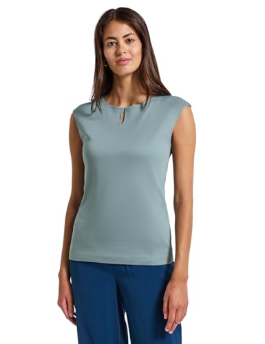 STREET ONE Damen 3227152 Shirt mit Cut-Out, Arona Blue, 44 STREET ONE Damen 3227152 Shirt mit Cut-Out, Arona Blue, 44 von Street One