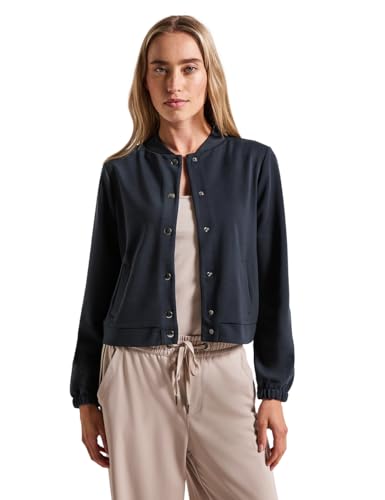 STREET ONE Damen 3227196 Leichte Sweatjacke, Deepwater Blue, 40 von STREET ONE