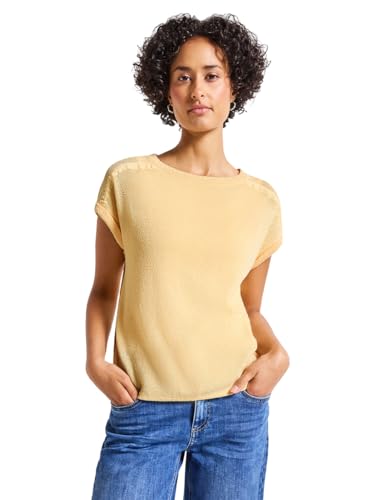 STREET ONE Damen 3227291 Strick-Look T-Shirt, Buttercream Yellow, 42 STREET ONE Damen 3227291 Strick-Look T-Shirt, Buttercream Yellow, 42 von STREET ONE