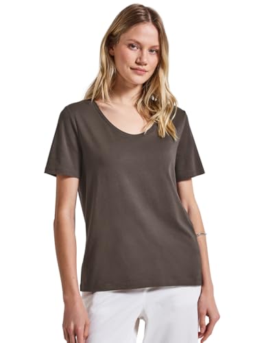 STREET ONE Damen 3227744 Basic T-Shirt, Nomad Brown, 38 STREET ONE Damen 3227744 Basic T-Shirt, Nomad Brown, 38 von Street One