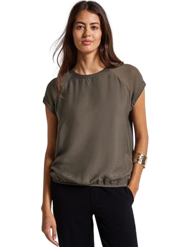 STREET ONE Damen 3411809 Blusenshirt mit Meshdetail, Nomad Brown, 36 STREET ONE Damen 3411809 Blusenshirt mit Meshdetail, Nomad Brown, 36 von Street One