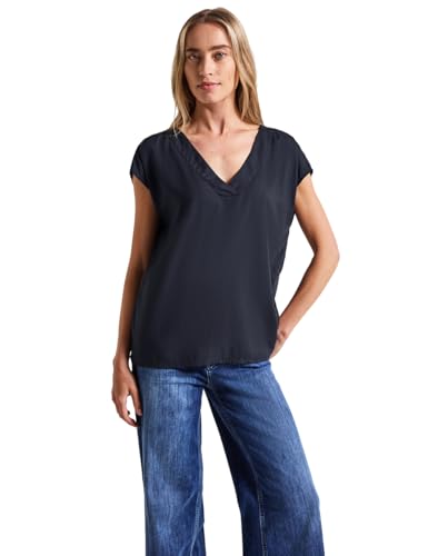 STREET ONE Damen 3412067 V-Neck Blusenshirt, Deepwater Blue, 42 STREET ONE Damen 3412067 V-Neck Blusenshirt, Deepwater Blue, 42 von STREET ONE
