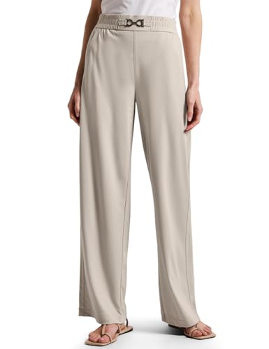 STREET ONE Damen 3716008 Glitzernde Wide Leg Hose, silkstone White, 42W x 30L STREET ONE Damen 3716008 Glitzernde Wide Leg Hose, silkstone White, 42W x 30L von Street One