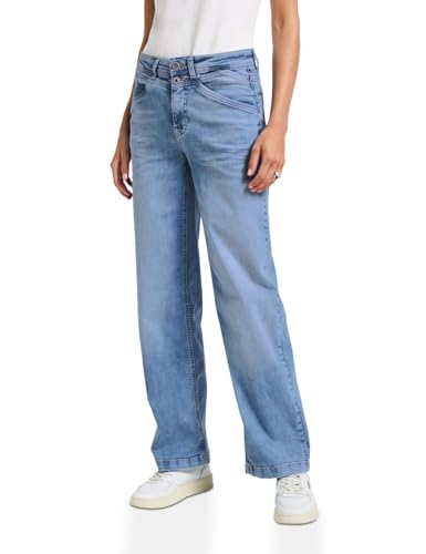STREET ONE Damen 3716899 Wide Leg Jeans, Light Blue Washed, 31W x 30L von STREET ONE