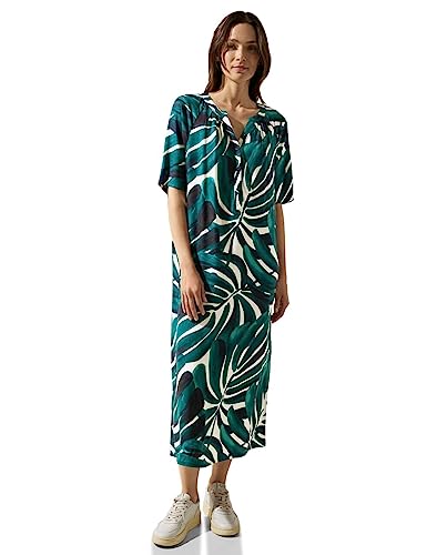 STREET ONE Damen A143654 Midikleid Mit 3/4 Arm, Lagoon Green, 36 EU von Street One