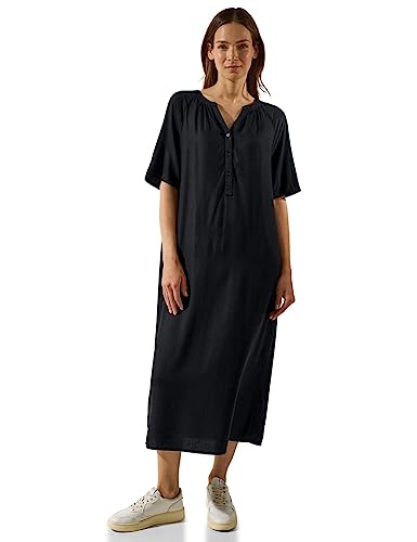 STREET ONE Damen A143666 Midikleid Mit 3/4 Arm, Schwarz, 34 EU von Street One