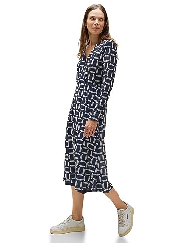 STREET ONE Damen A143737 Midikleid, deep Blue, 34 von STREET ONE