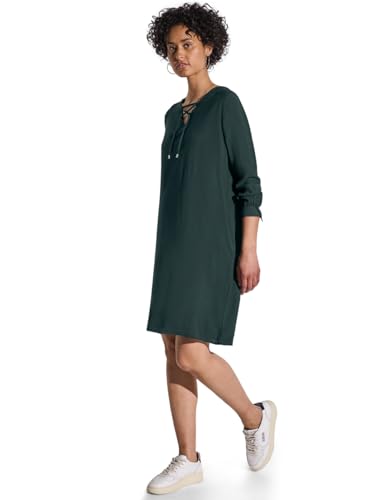 STREET ONE Damen A144385 Kleid in Unifarbe, Hunter Green, 44 von STREET ONE