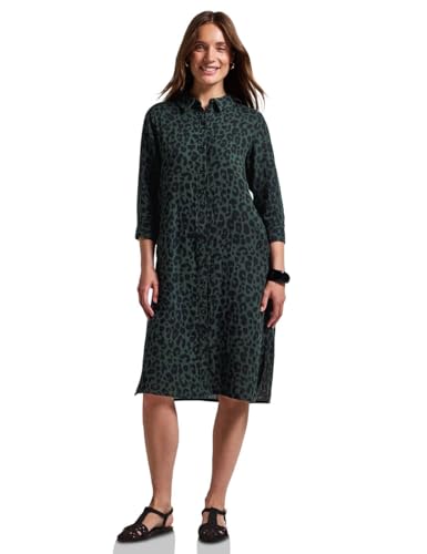 STREET ONE Damen A144413 Gemustertes Musselinkleid, Mid Green, 44 von STREET ONE