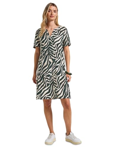 STREET ONE Damen A144563 Gemustertes Tunika-Kleid, Pine Grove Green, 36 von STREET ONE