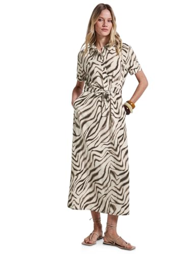 STREET ONE Damen A144565 Gemustertes Blusenkleid, Tumbled Beige, 38 von Street One