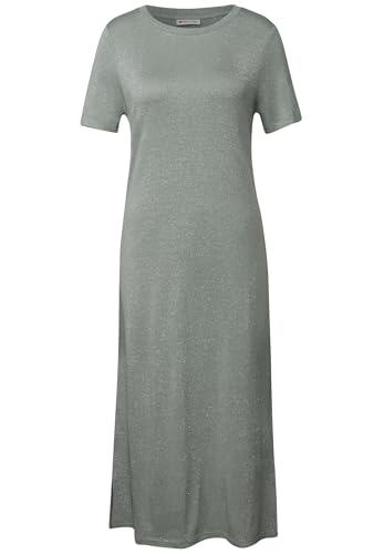 STREET ONE Damen A144580 Glitzerndes T-Shirt Kleid, Dusty Milky Green, 42 von STREET ONE