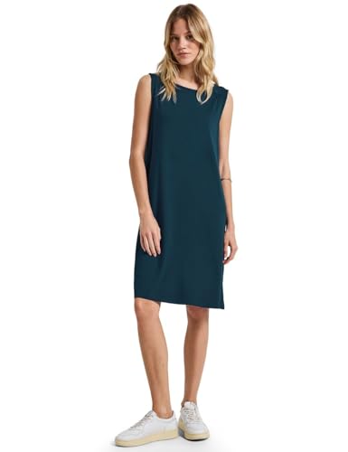 STREET ONE Damen A144583 Kleid in Unifarbe, Tide Blue, 36 von STREET ONE