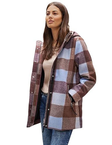 STREET ONE Damen A201865 Übergangsjacke Kariert, Sleek Brown, 36 von Street One