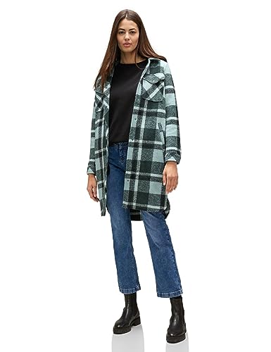 STREET ONE Damen A201882 Übergangsjacke Overshirt Kariert, Light Polar Mint, 46 von Street One