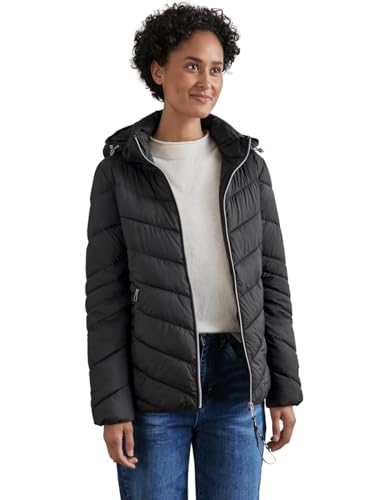 STREET ONE Damen A201969 Kurze Steppjacke, Black, 36 von STREET ONE