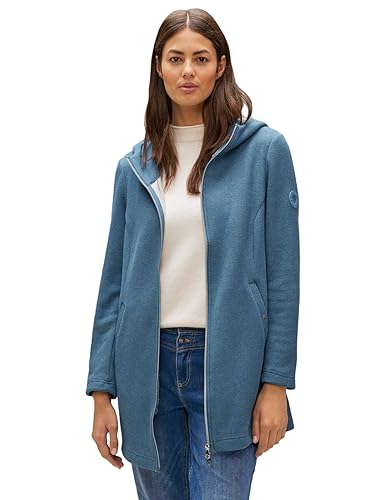 STREET ONE Damen A211897 Übergangsjacke Hoodie, Satin Blue Melange, 34 von Street One