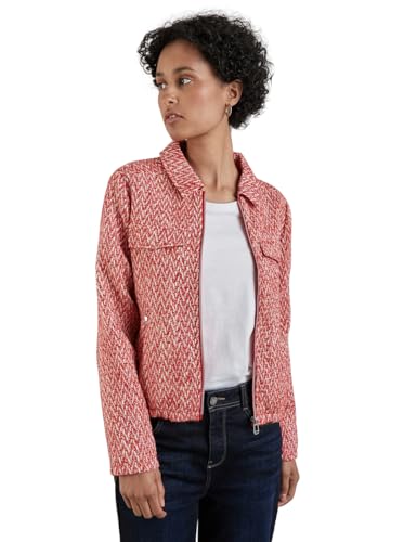 STREET ONE Damen A212301 Kurze Bouclé-Jacke, Mandarin red, 36 von STREET ONE