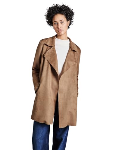 STREET ONE Damen A212365 Offener Velours Trenchcoat, Creamy Brown, 40 von Street One