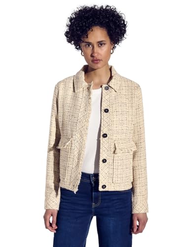 STREET ONE Damen A212611 Kurze Bouclé Jacke, Cotton beige, 38 von Street One