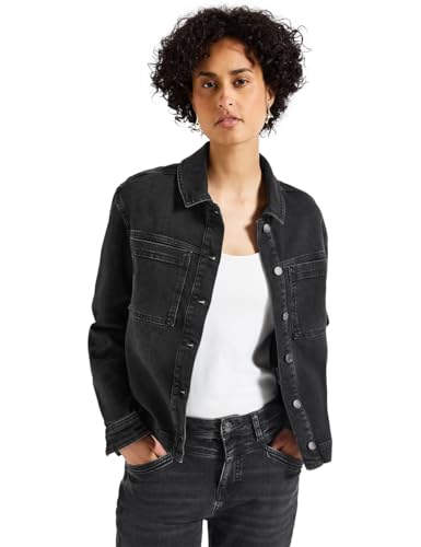 STREET ONE Damen A212635 Jeansjacke mit Brusttaschen, Black Washed, 38 von STREET ONE